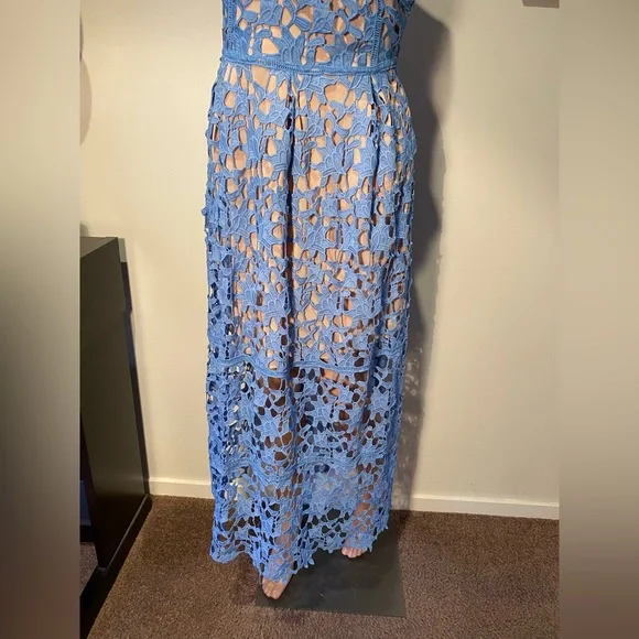 Self-Portrait blue lace dress size UK 10 BNWT - Picture 2 of 11
